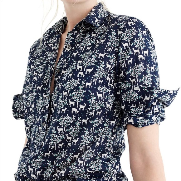 J. Crew Tops - J Crew Popover Shirt in Deer Print | LIKE NEW!
